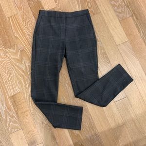 Zara Basic mid-rise plaid trouser